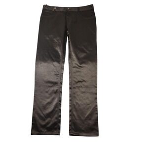 Pavini Jeans Mens 34x32 Black Straight Leg Denim Cotton‎ Polyester RN140957